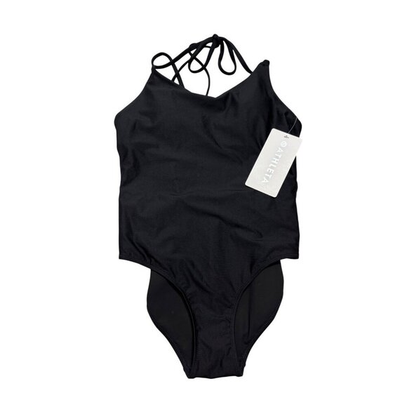 NWT Athleta Black Keyhole One Piece Swimsuit-sz XS Petite - Picture 3 of 9